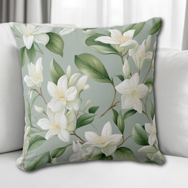 Soft Jasmine Floral Elegance Accent Kudde (Skapare uppladdad)