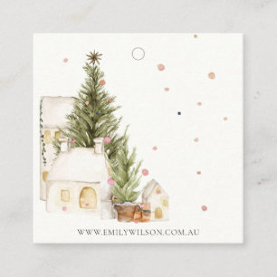 Soft Julgran House Snö Earring Stud Holder Fyrkantigt Visitkort