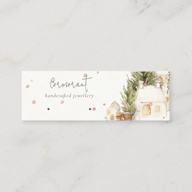 Soft Julgran House Snö Earring Stud Holder Mini Visitkort (Framsida)