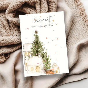 Soft Julgran House Snö Earring Stud Holder Visitkort