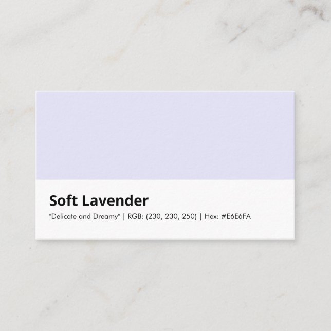 Soft Lavender Delikata Dreamy Färg Consulting Visitkort (Framsida)