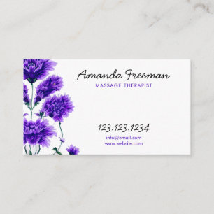 Soft Lavender Fält Inspired Massage Therapist Visitkort