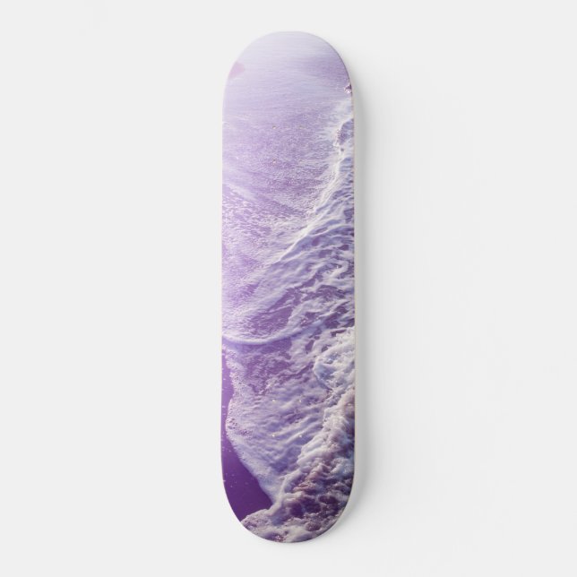 Soft Lavender Lila Ocean Dream Vågar #1 #vatten Mini Skateboard Bräda 18,5 Cm (Framsida)