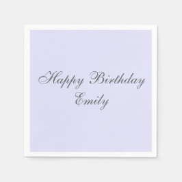 Soft Lavender Minimalist Birthday Party Napkins Pappersservett