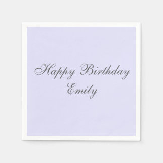 Soft Lavender Minimalist Birthday Party Napkins Pappersservett