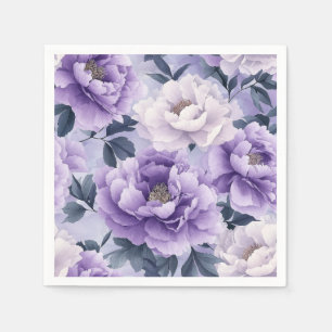 Soft Lavender och Violet Botanical Mönster Pappersservett
