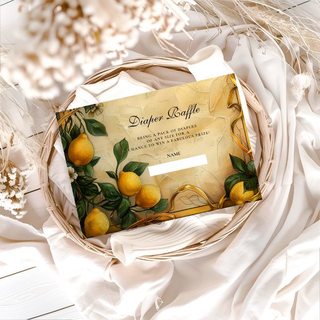 Soft Lemon Garden Baby Shower Diapper Raffle Tilläggskort (Skapare uppladdad)