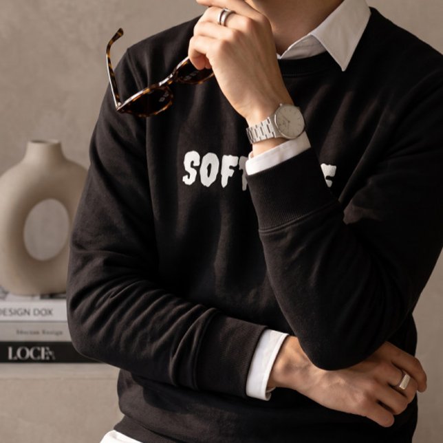 Soft Life Herr Svart Crewneck Sweatshirt | Minima (Skapare uppladdad)