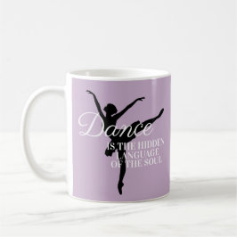 Soft Lila Ballerina Silhouette Dance Quote Kaffemugg