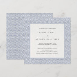 Soft Lila Blue Small Vågar Elegant Beach Wedding Inbjudningar
