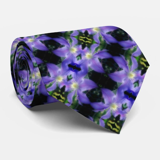 Soft Lila Clematis Flower Abstrakt Mönster Slips (Rullad)