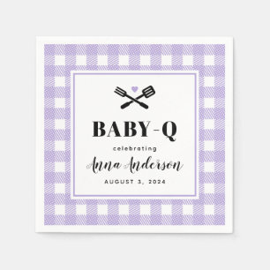 Soft Lila Gingham Play Baby Q Shower Pappersservett