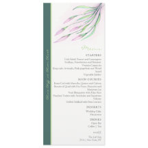 Soft Lila Lilies Bröllop Menu