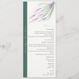 Soft Lila Lilies Bröllop Menu Meny