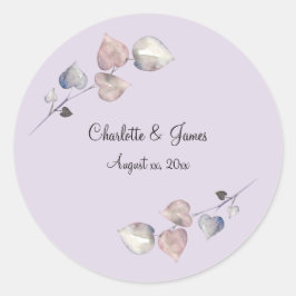Soft Lila Scottish Heather Bröllop Runt Klistermärke