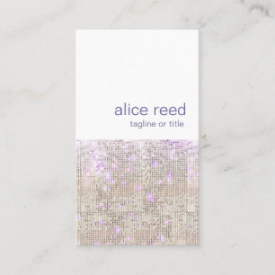 Soft Lila Silver Sequins Beauty Stylist Visitkort