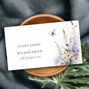 Soft Lilac WildblomButterfly Bröllop webbplats Tilläggskort