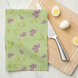 Soft Lime and Raspberry Blommigt Kitchen Kökshandduk