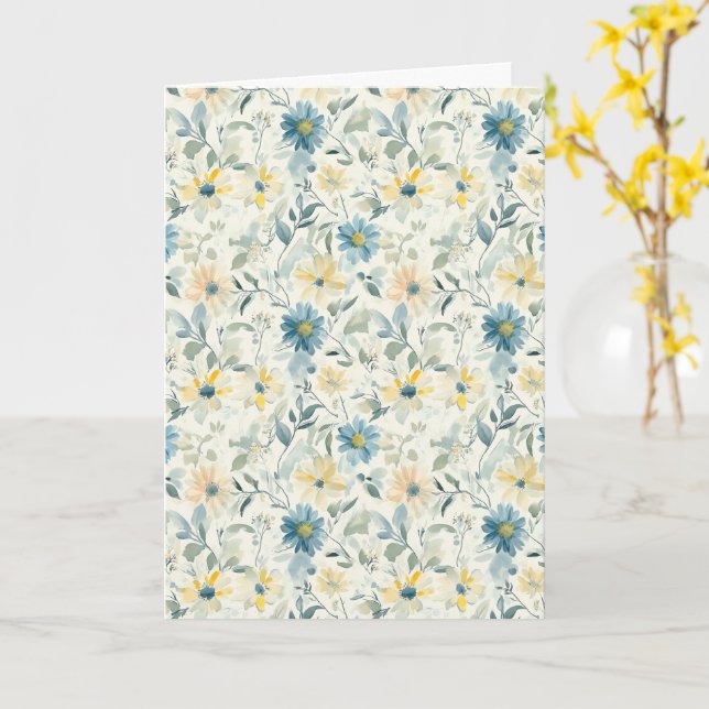 Soft Meadow Daisy Watercolor Thank You Kort (Gul blomma)