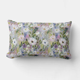 Soft Meadow Floral Watercolor Lumbarkudde