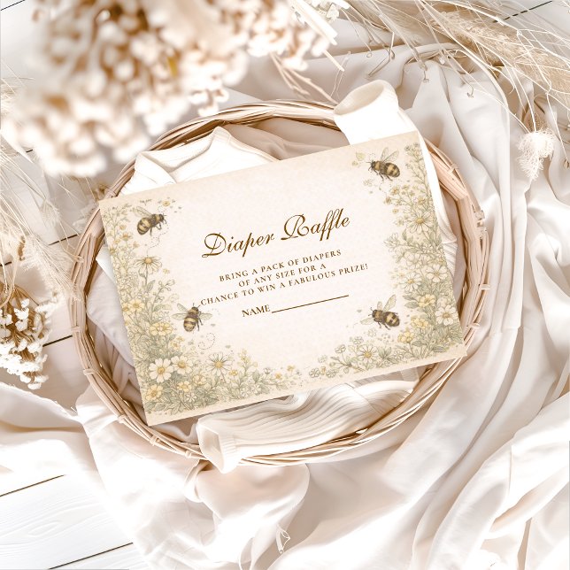 Soft Meadow Honey Bee Diapper Raffle Tilläggskort (Skapare uppladdad)