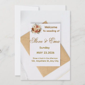 Soft Minimal Wedding Invitation | Elegant Romantic Inbjudningar