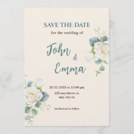 Soft Minimalist Save the Date | Editable Template  Inbjudningar