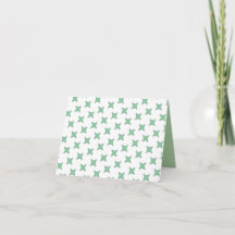 Soft Mint Cross-Star Pattern Thank You Card
