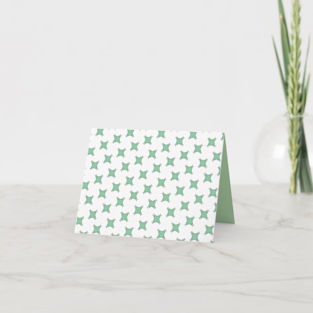 Soft Mint Cross-Star Pattern Thank You Card Tack Kort (Framsida)