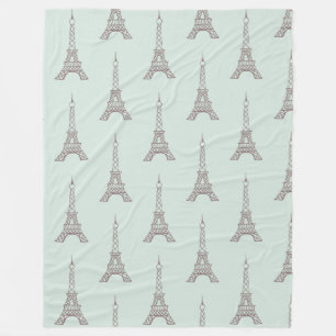 Soft Mint Eiffel Torn Blanket Gift Fleecefilt