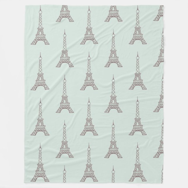 Soft Mint Eiffel Torn Blanket Gift Fleecefilt (Framsidan)