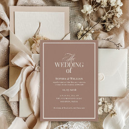 Soft Mocha Taupe | Luxe Neutral Wedding Inbjudningar
