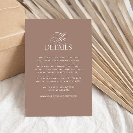 Soft Mocha Taupe | Luxe Wedding Guest Details Tilläggskort