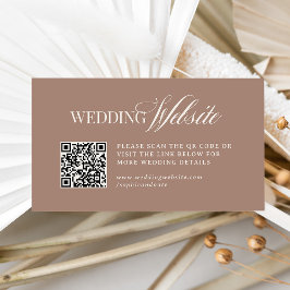 Soft Mocha Taupe | Luxe Wedding Website QR Code Tilläggskort