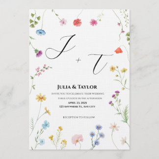 Soft Multicolor Floral Invitation Inbjudningar