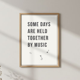 Soft Music Quote. Bedroom Wall Poster