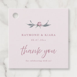 Soft Muted Dusty Rosa Peony Bröllop Gåvor Etiketter