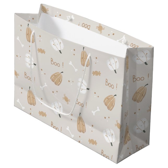 Soft Mysigt Halloween Mönster Large Gift Bag (Framsidan Vinklad)