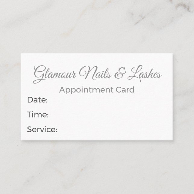 Soft Neutral Beauty Salon/Wellness Parlor  Tidsbeställning Kort (Framsida)