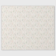 Soft Neutral Botanical Holiday Wrapping Paper