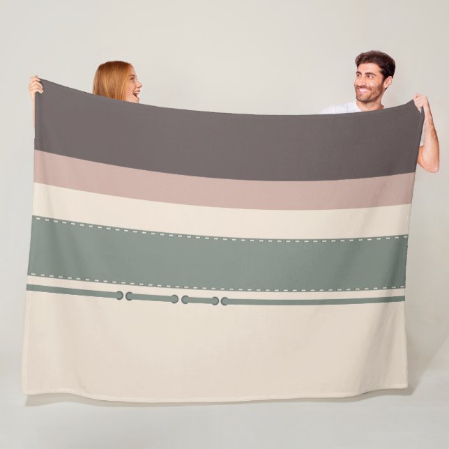 Soft Neutral Minimalist Fleece Blanket – Pastel  (På plats)