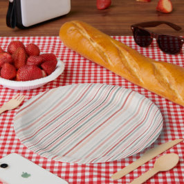 Soft Neutral Stripe Pattern Paper Plates