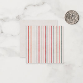 Soft Neutral Striped Pattern Flat Note Card Anteckningskort