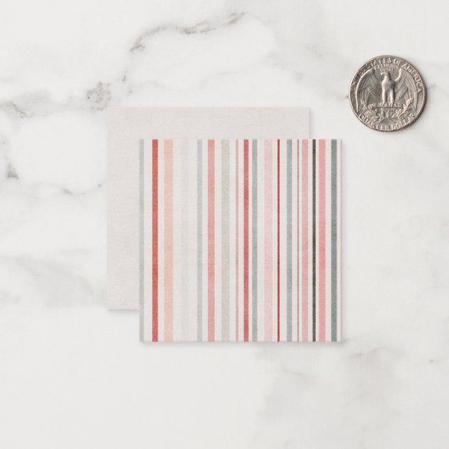 Soft Neutral Striped Pattern Flat Note Card Anteckningskort (Fram/Back In Situ)