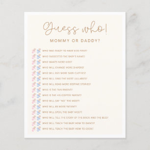 Soft Neutralt Baby Shower Gissa vem som spelar
