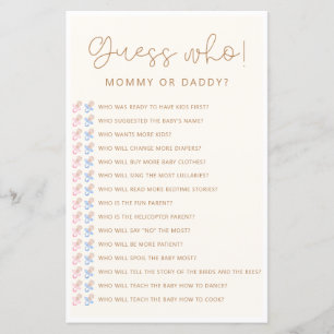 Soft Neutralt Baby Shower Gissa vem som spelar