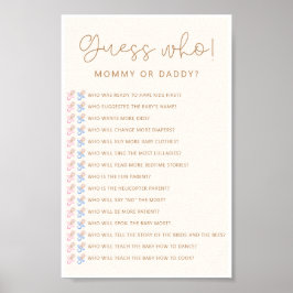 Soft Neutralt Baby Shower Gissa vem som spelar Poster