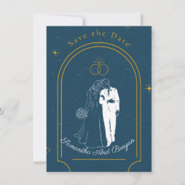Soft Night Romance , Wedding Save the Date Card Inbjudningar