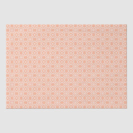 Soft Orange & White Floral Lattice Pattern