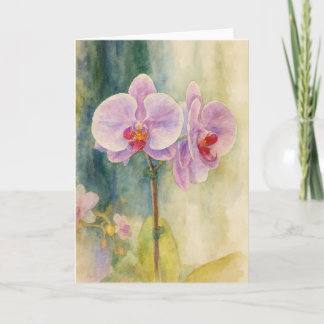 Soft Orchid Serenity – Watercolor Note Card Kort